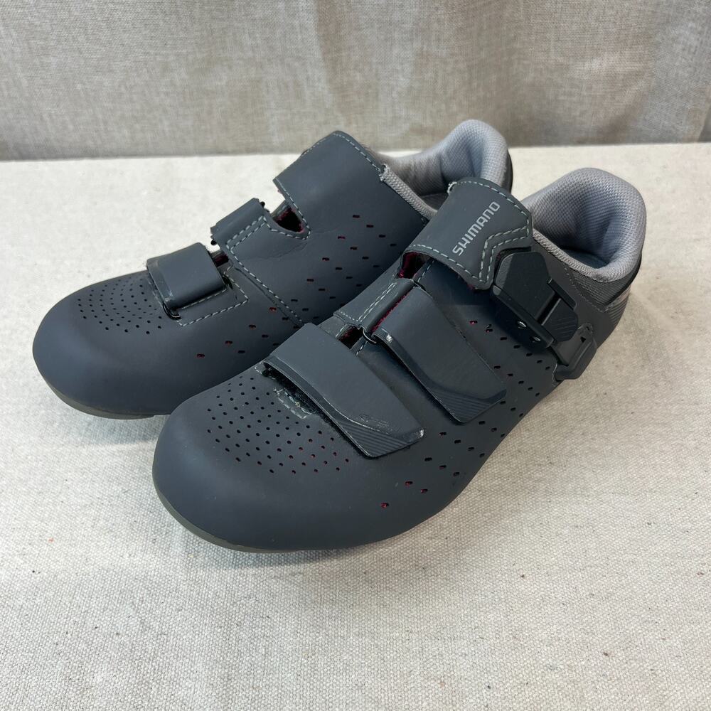 Shimano SHRP301W Road Cycling Shoes Hook Loop Straps Black EU 44 with Cleats